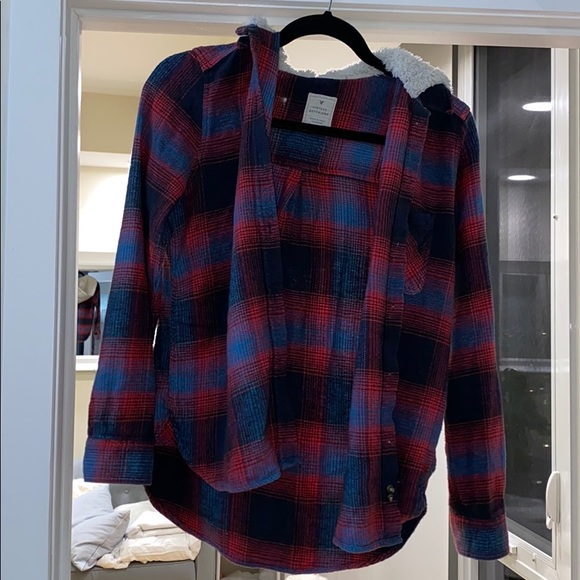 Fleece Plaid Jacket American Eagle - Picture 4 of 4